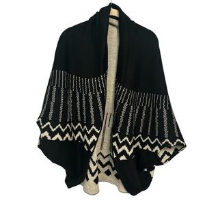 Madison 88 boho chic patterned sweater wrap one size acrylic grannycore